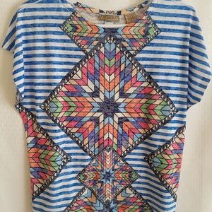 Art and Soul Blue and White Striped Blouse